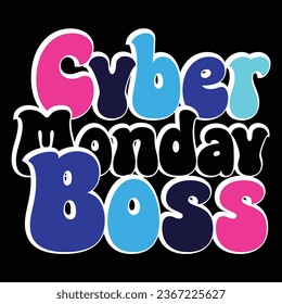 Cyber Monday awesome retro typography design for t-shirt, cards, frame artwork, bags, mugs, stickers, tumblers, phone cases, print etc.