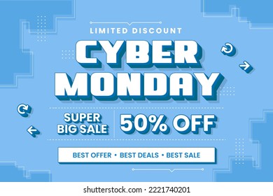 Cyber Monday background design template easy to customize simple and elegant design