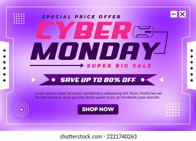 Cyber Monday background design template easy to customize simple and elegant design