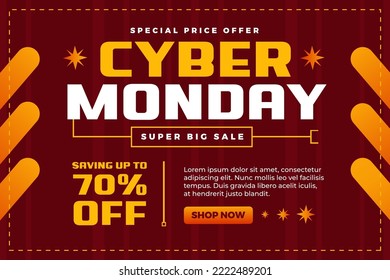 Cyber Monday background design template easy to customize simple and elegant design