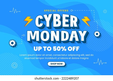Cyber Monday background design template easy to customize simple and elegant design