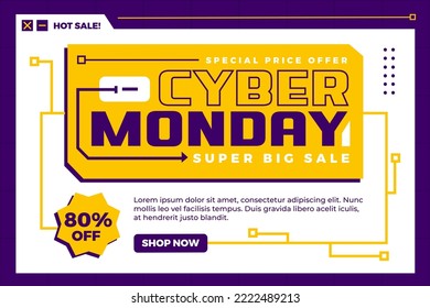 Cyber Monday background design template easy to customize simple and elegant design