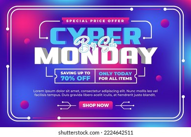 Cyber Monday background design template easy to customize simple and elegant design