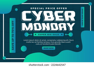 Cyber Monday background design template easy to customize simple and elegant design