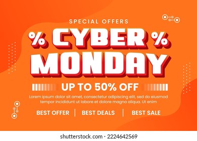 Cyber Monday background design template easy to customize simple and elegant design