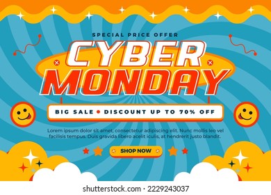 Cyber Monday Background design template easy to customize simple and elegant design