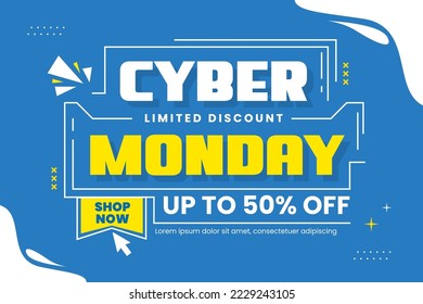 Plantilla de diseño de fondo de Cyber Monday fácil de personalizar diseño sencillo y elegante