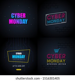 Cyber monday background illustration vector