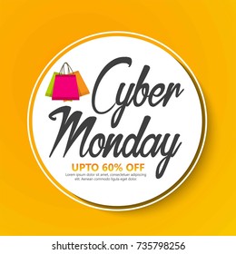  Cyber Monday background with Sale concept. Vector illustration