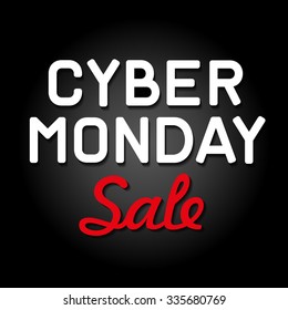 Cyber Monday Background with Sale Tag. Vector