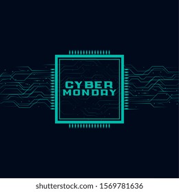 cyber monday background in technology style design