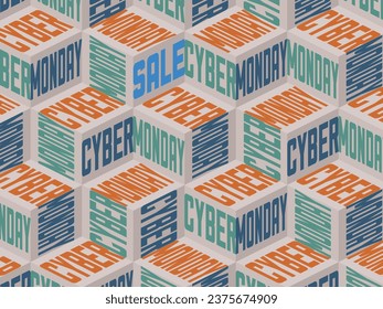 Cyber Monday background template design. Vector illustration