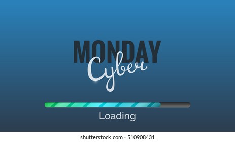 Cyber Monday background. Usable for web pages . Modern background with loading bar and typography. 