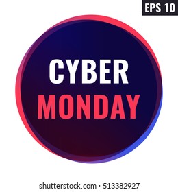 Cyber monday. Badge logo, icon. Flat vector illustration on white background. Can be used for business, store, advertising.