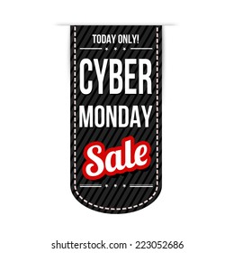 Cyber Monday banner design over a white background, vector illustration