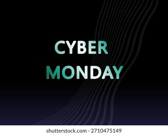Plantilla de diseño de Anuncio Cyber Monday sobre fondo degradado.