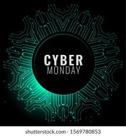 cyber monday banner in digital style background