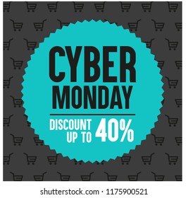 Cyber Monday banner. Discount up to 40%.