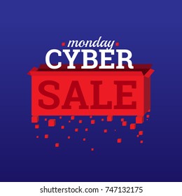 Cyber Monday Banner and Label for Website. Vector illustration .