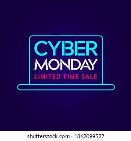 Cyber Monday Banner With Laptop