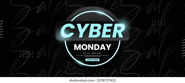 cyber monday banner with light elements