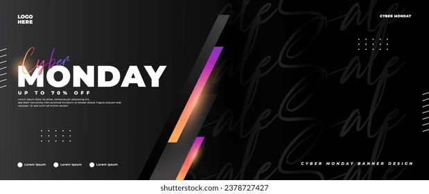 cyber monday banner with light elements