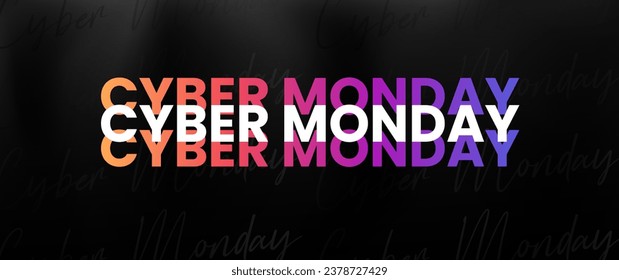 cyber monday banner with light elements