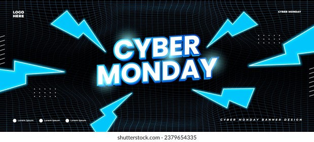 cyber monday banner with light elements