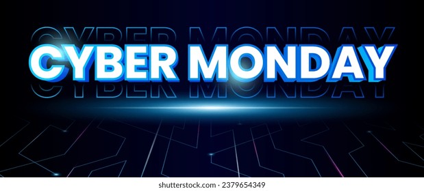 cyber monday banner with light elements