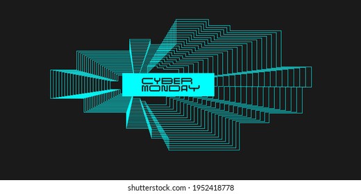 Cyber Monday banner. Modern backgrounds with abstract elements and dynamic shapes. Vector illustration. Template for design and creative ideas.