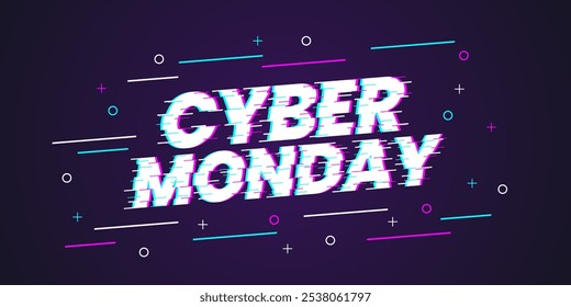 Cyber Monday-Banner auf dunklem Hintergrund für Promotion-Verkaufsplakat