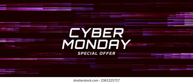 Cyber Monday banner. Promotion sale poster. Vector illustration.