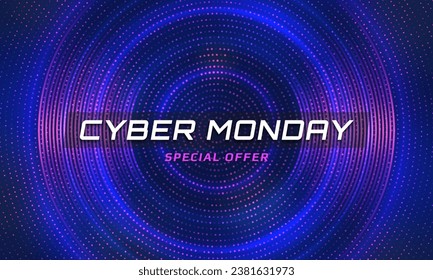 Cyber Monday banner. Promotion sale poster. Vector illustration.