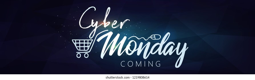 Cyber Monday Banner. Vector Illustration for your Projects. Online Shopping and Marketing Concept.