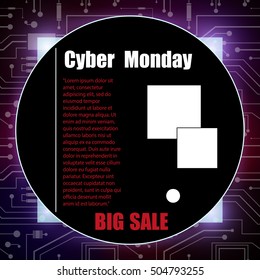 Cyber Monday banner, vector illustration
