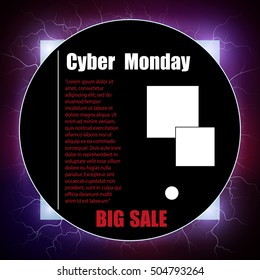 Cyber Monday banner, vector illustration