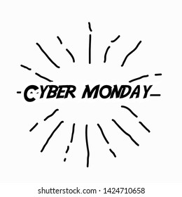 cyber monday, beautiful background with sunburst theme