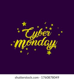 cyber monday, beautiful template banner with star theme. vector design illustration, graphics elements for t-shirts, the sign, badge or greeting card and background photo booth