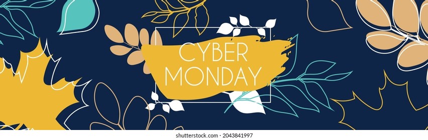 Cyber Monday big autumn discounts, web ad banner - Vector illustration