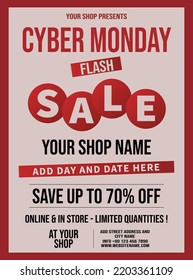 cyber Monday big sale flyer poster or social media post template design