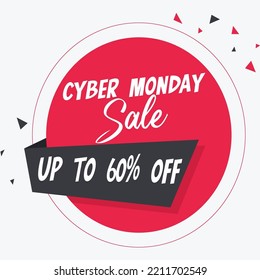 cyber Monday big sale poster flyer or social media post  template design