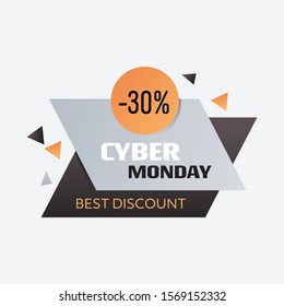 cyber monday big sale sticker advertisement special offer concept holiday online shopping discount banner vector illustration