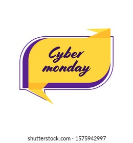 cyber monday big sale sticker advertisement special offer badge holiday online shopping concept discount banner vector illustration
