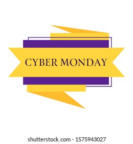 cyber monday big sale sticker advertisement special offer badge holiday online shopping concept discount banner vector illustration