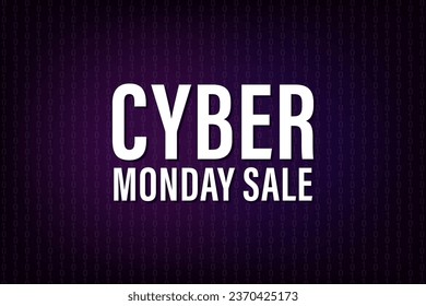 Cyber Monday binary background. Discount on digital purchases. Vector illustration