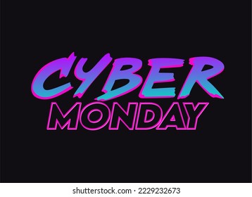 Cyber Monday with black background 