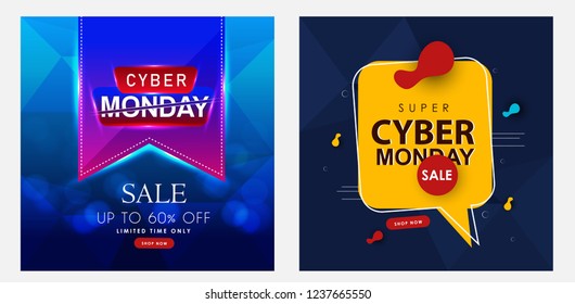 Cyber Monday, black friday Sale . Special offer banner, Banner for business, promotion and advertising.