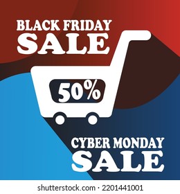 cyber Monday black Friday sale poster flyer social media post design