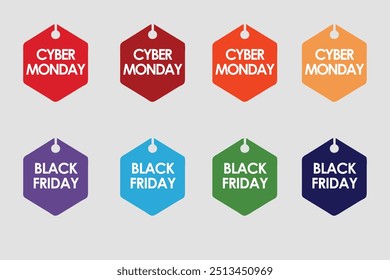 Cyber Monday Black Friday Sale Tag Vector