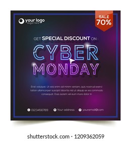 Cyber Monday Brochure, square design template